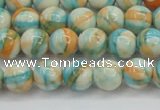 CRF393 15.5 inches 6mm round dyed rain flower stone beads wholesale