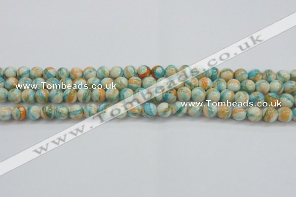 CRF393 15.5 inches 6mm round dyed rain flower stone beads wholesale