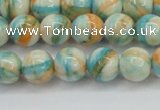 CRF394 15.5 inches 8mm round dyed rain flower stone beads wholesale