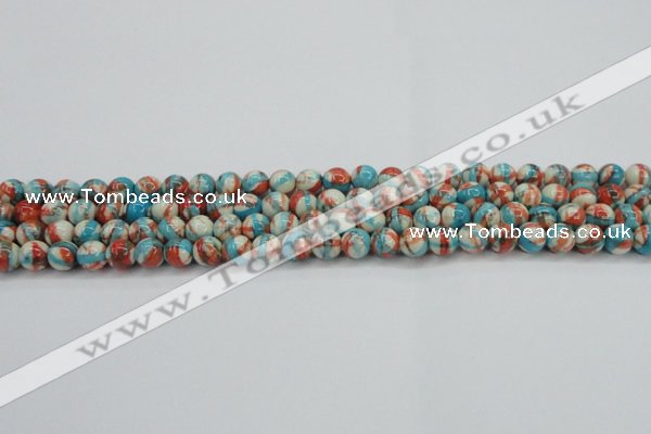 CRF398 15.5 inches 4mm round dyed rain flower stone beads wholesale