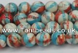 CRF399 15.5 inches 6mm round dyed rain flower stone beads wholesale