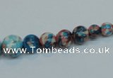 CRF40 15.5 inches multi sizes round dyed rain flower stone beads wholesale