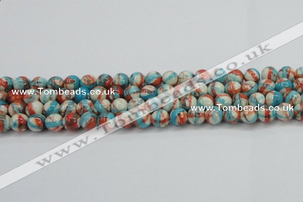 CRF401 15.5 inches 10mm round dyed rain flower stone beads wholesale