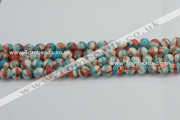 CRF402 15.5 inches 12mm round dyed rain flower stone beads wholesale