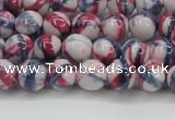 CRF405 15.5 inches 6mm round dyed rain flower stone beads wholesale