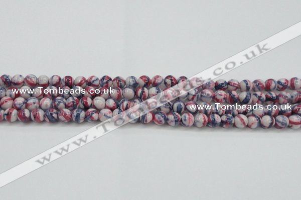 CRF405 15.5 inches 6mm round dyed rain flower stone beads wholesale