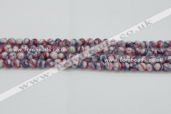 CRF406 15.5 inches 8mm round dyed rain flower stone beads wholesale