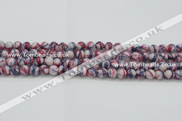 CRF407 15.5 inches 10mm round dyed rain flower stone beads wholesale