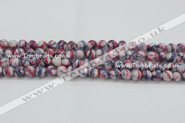 CRF408 15.5 inches 12mm round dyed rain flower stone beads wholesale