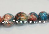 CRF41 15.5 inches multi sizes round dyed rain flower stone beads