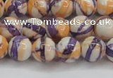 CRF413 15.5 inches 10mm round dyed rain flower stone beads wholesale