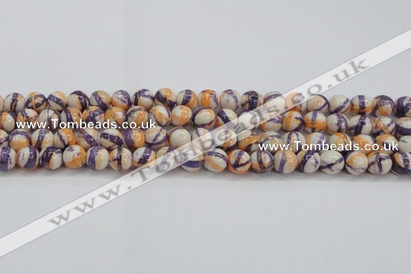 CRF413 15.5 inches 10mm round dyed rain flower stone beads wholesale