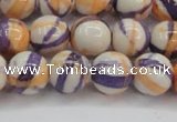 CRF414 15.5 inches 12mm round dyed rain flower stone beads wholesale