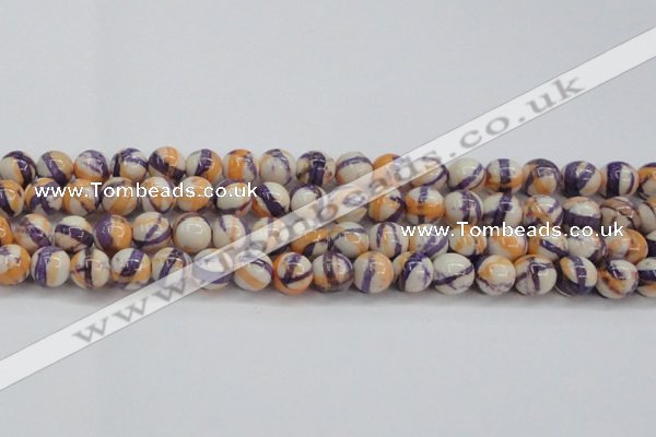 CRF414 15.5 inches 12mm round dyed rain flower stone beads wholesale