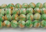 CRF416 15.5 inches 4mm round dyed rain flower stone beads wholesale