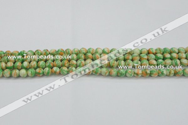 CRF416 15.5 inches 4mm round dyed rain flower stone beads wholesale