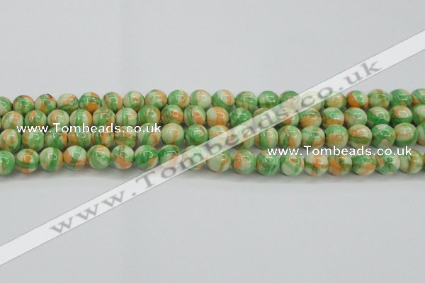 CRF419 15.5 inches 10mm round dyed rain flower stone beads wholesale