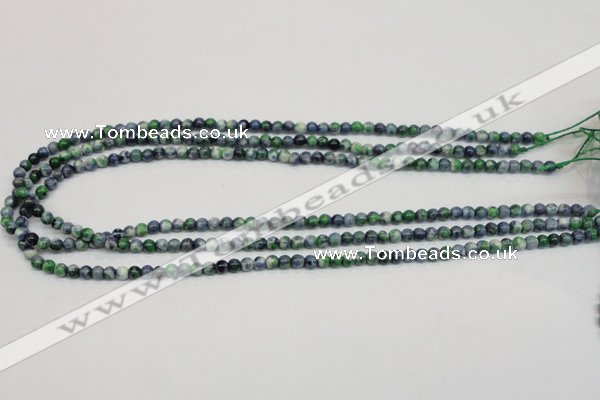 CRF42 15.5 inches 4mm round dyed rain flower stone beads wholesale