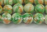 CRF420 15.5 inches 12mm round dyed rain flower stone beads wholesale