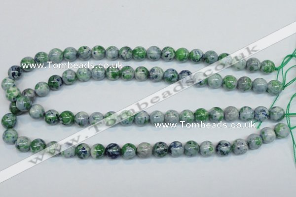 CRF45 15.5 inches 10mm round dyed rain flower stone beads wholesale