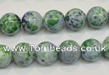 CRF46 15.5 inches 12mm round dyed rain flower stone beads wholesale