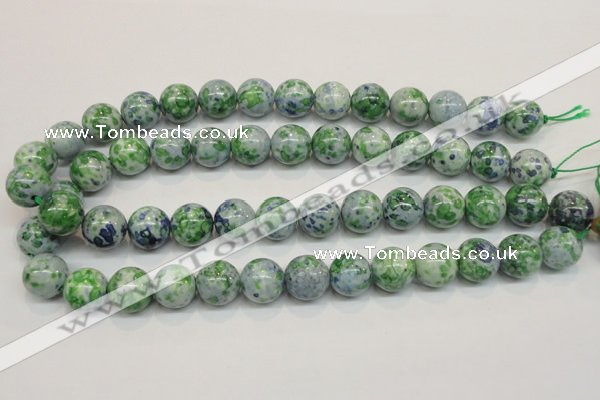 CRF46 15.5 inches 12mm round dyed rain flower stone beads wholesale