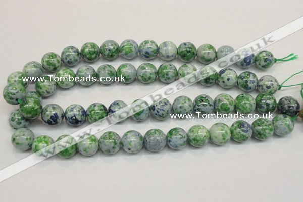 CRF47 15.5 inches 14mm round dyed rain flower stone beads wholesale