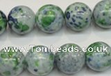 CRF48 15.5 inches 16mm round dyed rain flower stone beads wholesale