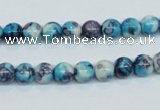 CRF56 15.5 inches 6mm round dyed rain flower stone beads wholesale