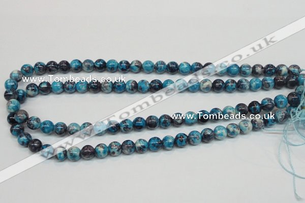 CRF57 15.5 inches 8mm round dyed rain flower stone beads wholesale