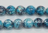 CRF59 15.5 inches 12mm round dyed rain flower stone beads wholesale