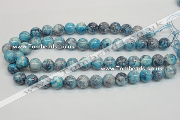 CRF60 15.5 inches 14mm round dyed rain flower stone beads wholesale