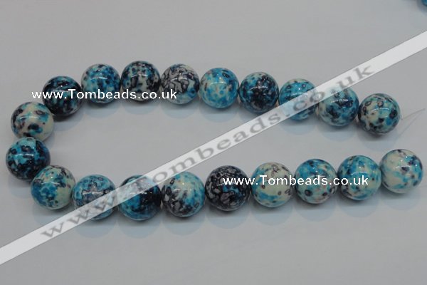 CRF63 15.5 inches 20mm round dyed rain flower stone beads wholesale