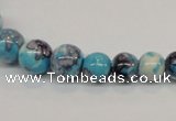 CRF64 15.5 inches multi sizes round dyed rain flower stone beads wholesale