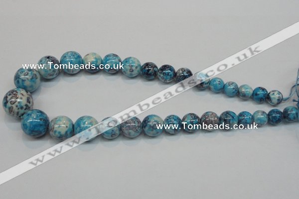 CRF65 15.5 inches multi sizes round dyed rain flower stone beads