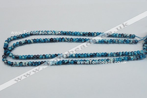 CRF66 15.5 inches 4*6mm rondelle dyed rain flower stone beads wholesale