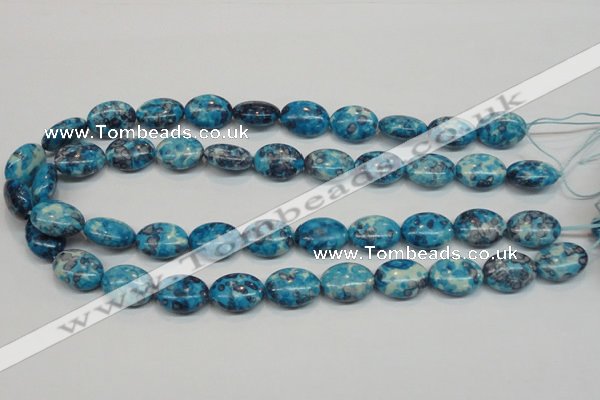 CRF71 15.5 inches 13*18mm oval dyed rain flower stone beads wholesale