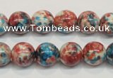 CRF73 15.5 inches 10mm round dyed rain flower stone beads wholesale