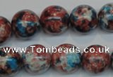 CRF74 15.5 inches 14mm round dyed rain flower stone beads wholesale