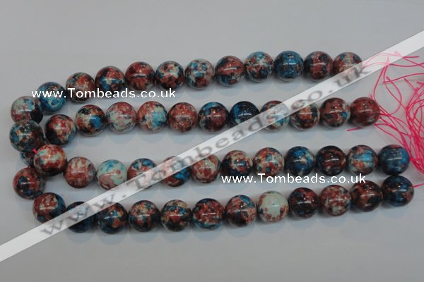 CRF74 15.5 inches 14mm round dyed rain flower stone beads wholesale