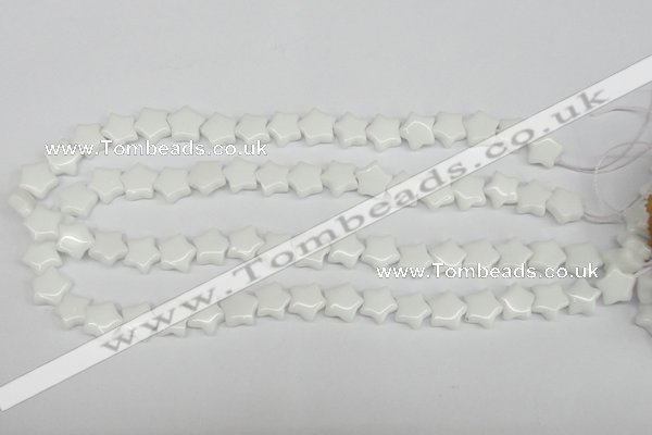 CRG06 15.5 inches 12*12mm star white agate gemstone beads wholesale