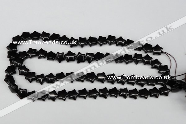 CRG07 15.5 inches 12*12mm star black agate gemstone beads wholesale