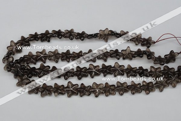 CRG16 15.5 inches 16*16mm star smoky quartz gemstone beads