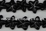 CRG21 15.5 inches 16*16mm star black agate gemstone beads wholesale