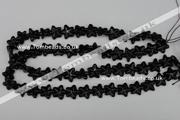 CRG21 15.5 inches 16*16mm star black agate gemstone beads wholesale