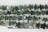 CRG40 15.5 inches 14mm flat star moss agate gemstone beads wholesale