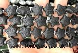 CRG88 15 inches 16mm star black lava beads wholesale