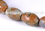 CRH02 10*14mm faceted rice natural rhyolite beads Wholesale