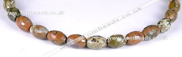 CRH02 10*14mm faceted rice natural rhyolite beads Wholesale