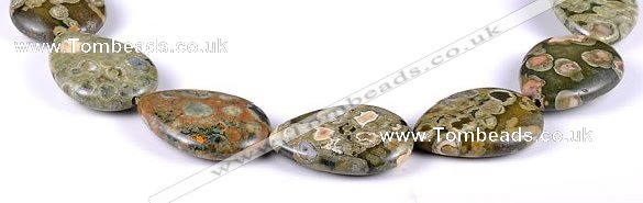 CRH04 flat teardrop natural rhyolite different sizes beads